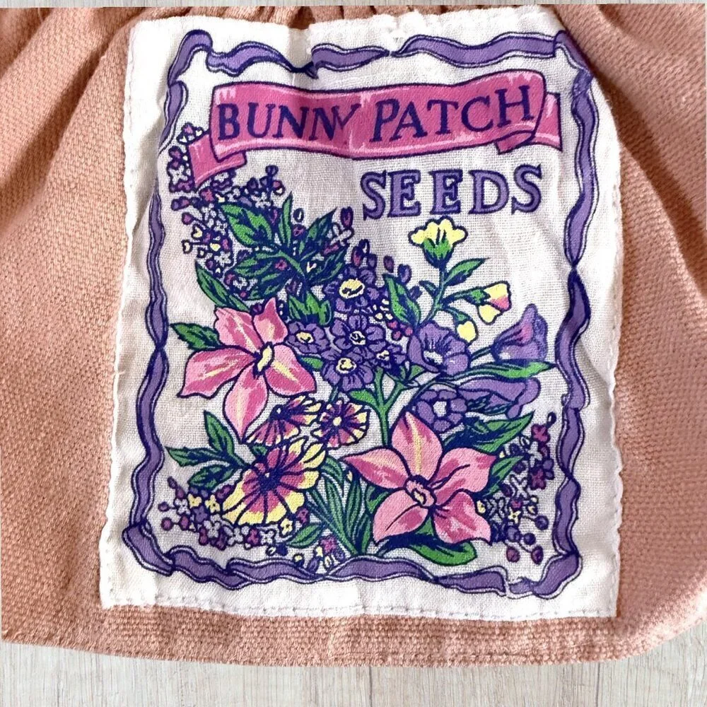 Vtg 80s Cabbage Patch Kids Coleco Romper Apron Bunny Garden Patch Seeds Outfit